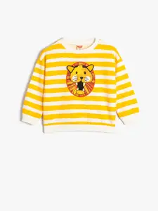Koton Boys Striped Printed Cotton Pullover