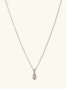 Mabel 925 Sterling Silver Rhodium Plated Rolled in Solitaire Pendant