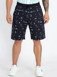 Status Quo Men Conversational Printed Mid-Rise Shorts