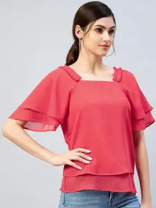 RARE Flared Sleeve Layered Georgette Top