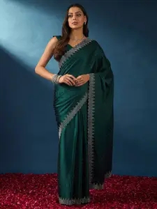 Saree mall Embellished Beads and Stones Satin Sarees