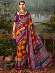 Saree mall Checked Zari Banarasi Saree