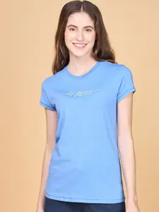 Enamor Round Neck Slim Fit Cotton Lounge Tshirts