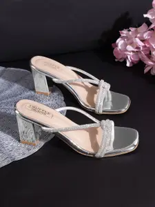 Truffle Collection Embellished Block Sandals