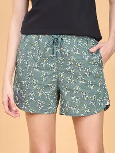 Enamor Women Mid-Rise Floral Printed Lounge Shorts