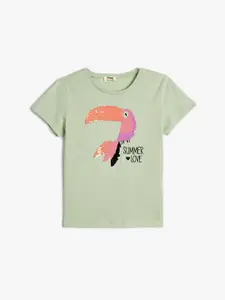 Koton Girls Graphic Printed Pure Cotton T-shirt