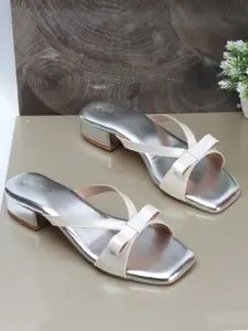 DressBerry Printed Block Peep Toes with Buckles