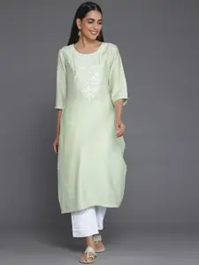 Libas Round Neck Yoke Design Dobby Straight Kurta