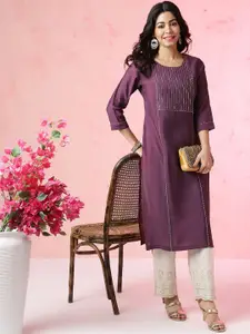 Anouk Striped Yoke Design Sequins Kurta
