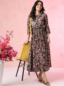 Anouk Printed Fit & Flared Maxi Ethnic Dress