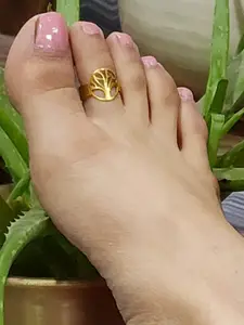 Goldnera Gold-Plated Oxidised Toe Rings