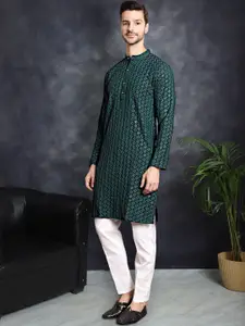 Anouk Men Embroidered Regular Sequinned Kurta with Pyjamas