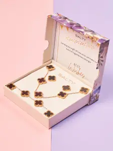 SALTY Midnight Clover Affair Necklace, Bracelet & Earrings Diwali Set