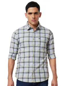 SPYKAR Slim Fit Tartan Checks Opaque Checked Cotton Casual Shirt