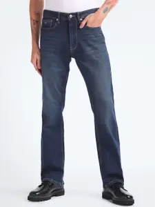 Flying Machine Men Bruce Bootcut Low Distress Light Fade Clean Look Stretchable Jeans