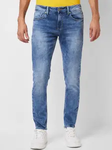 SPYKAR Men Slim Fit Low-Rise Heavy Fade Clean Look Stretchable Jeans