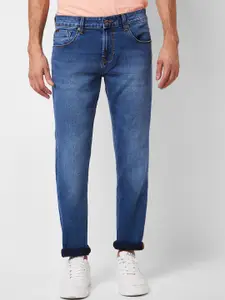 SPYKAR Men Slim Fit Low-Rise Clean Look Heavy Fade Stretchable Jeans