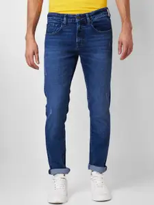 SPYKAR Men Skinny Fit Low-Rise Low Distress Light Fade Cotton Jeans