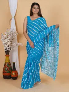 NIKHILAM Tie and Dye Pure Cotton Bandhani Saree