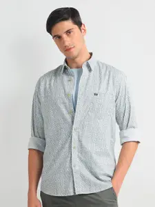 Arrow Sport Slim Fit Floral Printed Oxford Weave Pure Cotton Casual Shirt