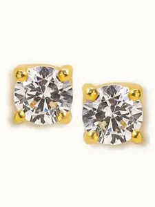Mabel 925 Sterling Silver Rhodium-Plated Tiny Round Solitaire Stud Earrings