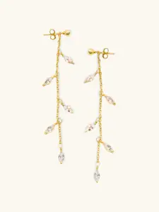 Mabel  925 Sterling Silver Gold-Plated Contemporary Drop Earrings