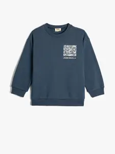 Koton Boys Typography Printed Cotton Pullover Sweatshirt