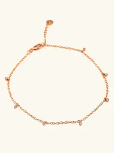 Mabel Women Sterling Silver Cubic Zirconia Rose Gold-Plated Wraparound Bracelet