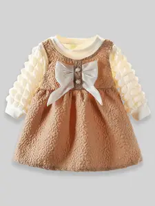 INCLUD Girls Puff Sleeve Cotton A-Line Dress