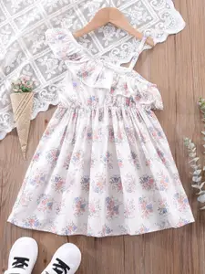 INCLUD Girls Floral Printed Cotton Fit & Flare Dress