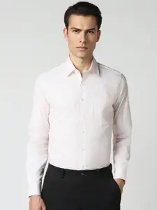 Van Heusen Slim Fit Abstract Printed Spread Collar Long Sleeves Party Shirt