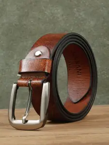 Teakwood Leathers Men Textured Leather Belt