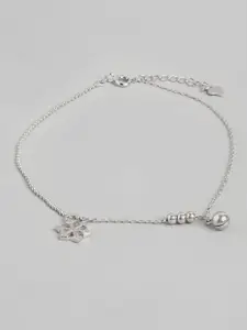 VANBELLE Rhodium-Plated Crystals Studded Anklet