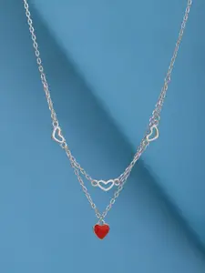 VANBELLE Sterling Silver Rhodium-Plated Enamelled Necklace