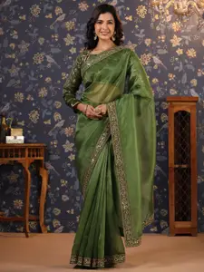House of Pataudi Embellished Sequinned Border Saree