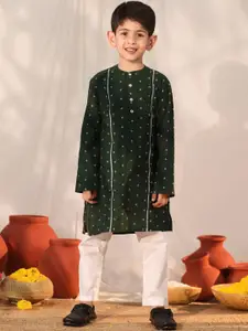 VASTRAMAY Boys Floral Regular Kurta with Pyjamas