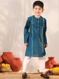 VASTRAMAY Boys Floral Regular Kurta with Pyjamas