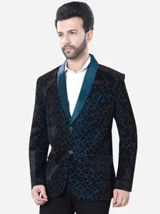 Avaeta Embellished Velvet Tuxedo Blazer