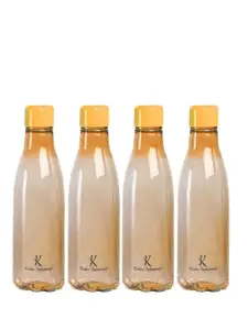 Kuber Industries Orange Set of 4 Plastic Solid Water Bottle