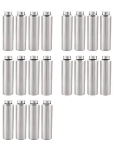 Kuber Industries Silver-Toned Set of 5 Stainless Steel Solid Water Bottle