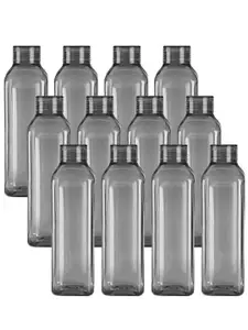 Kuber Industries Grey 12pcs Plastic Solid Water Bottle