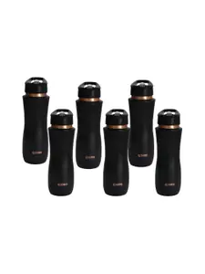 Kuber Industries Black Set of 6 Copper Solid Water Bottle