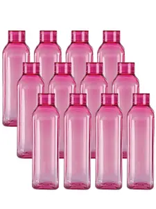 Kuber Industries Pink Set of 6 Plastic Solid Water Bottle