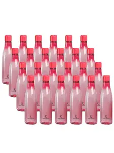 Kuber Industries Pink Set of 6 Plastic Solid Water Bottle