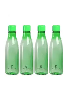 Kuber Industries Green Set of 4 Plastic Printed Water Bottle