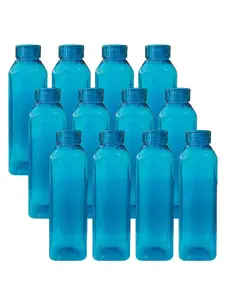Kuber Industries Blue Set of 6 Plastic Solid Water Bottle
