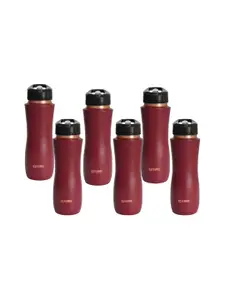 Kuber Industries Copper-Toned Set of 6 Copper Solid Water Bottle