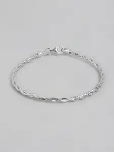 Carlton London Women Sterling Silver Rhodium-Plated Charm Bracelet