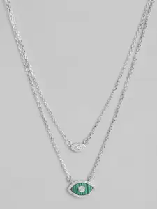 Carlton London Sterling Silver Rhodium-Plated Layered Necklace