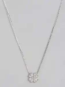 Carlton London Sterling Silver Rhodium-Plated Necklace